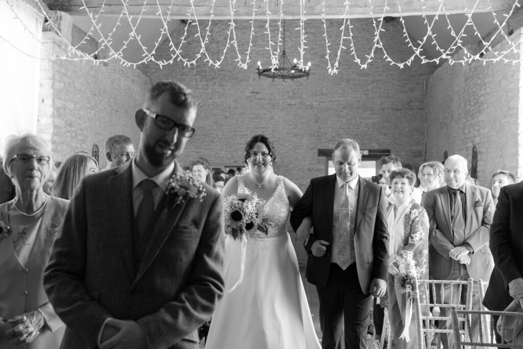 Wedding ceremony at stratton court barn