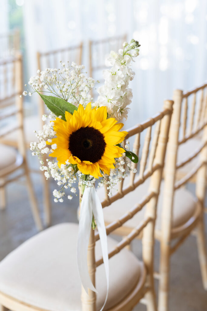 Sunflower wedding decor by flowers designed by steve