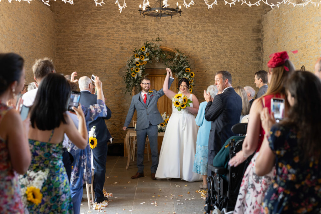 Wedding ceremony at stratton court barn